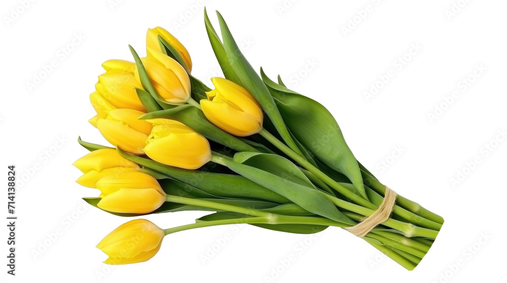 Colorful tulip flowers isolated on transparent Colorful tulip flowers isolated on transparent