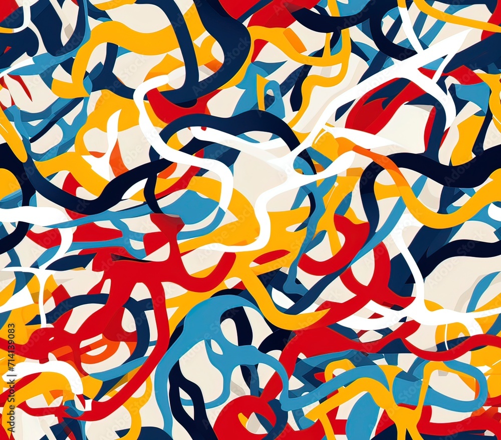 Obraz premium Scribble, Fabric Pattern, Seamless Pattern.