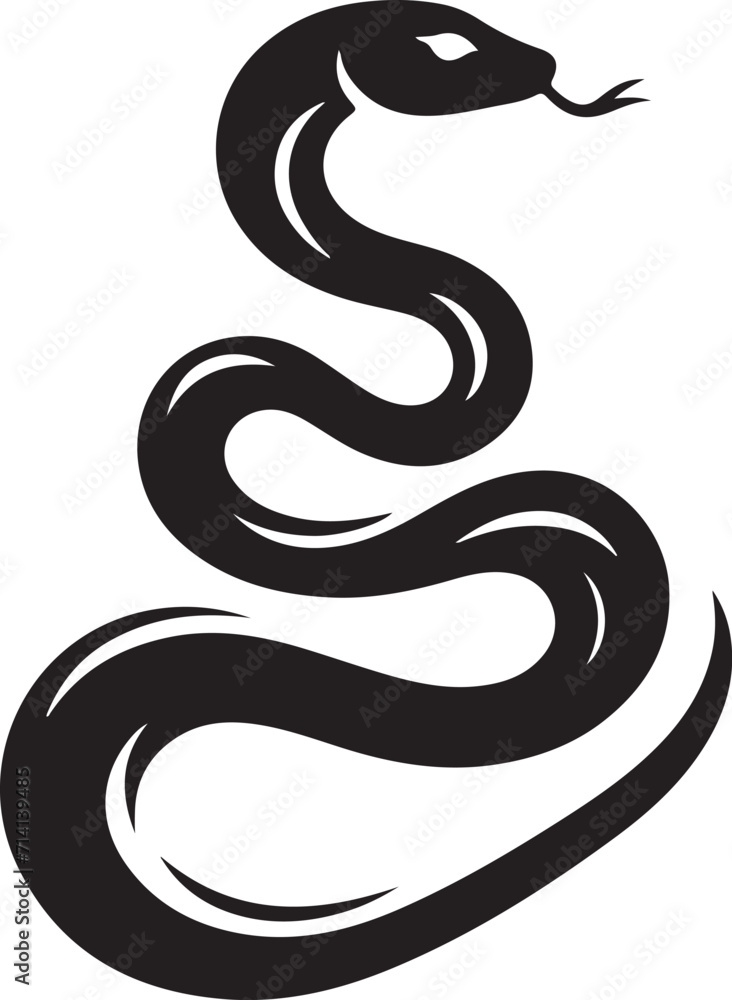Fototapeta premium Snake silhouette of vector illustration