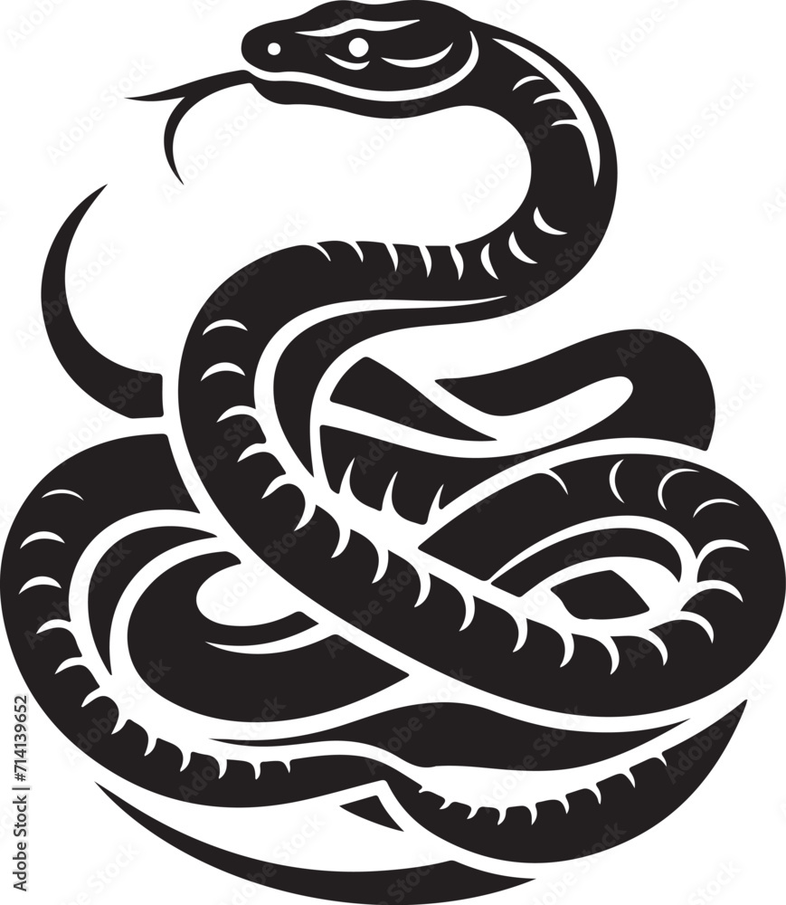 Fototapeta premium Snake silhouette of a vector illustration