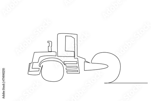 cylinder vehicle industry asphalt road construction object one line art design