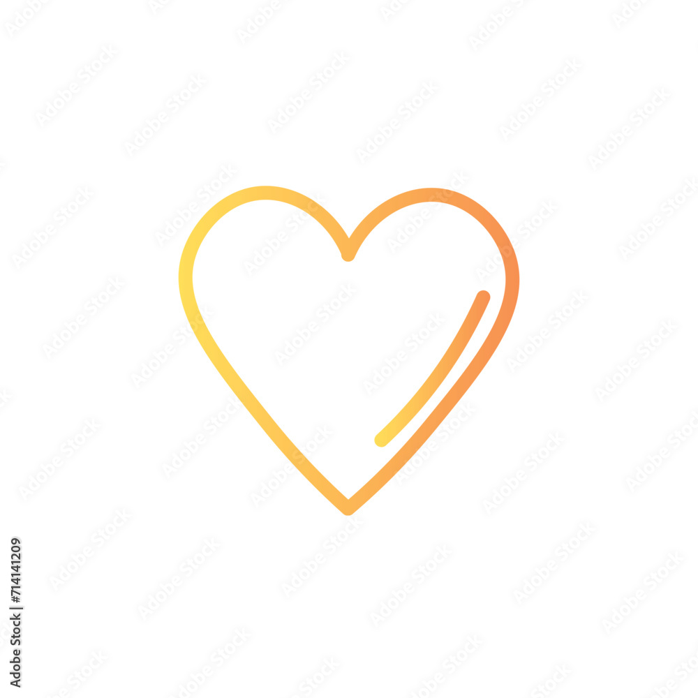 heart like text line gradient icon