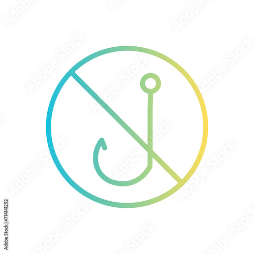 no fishing yummy line gradient icon