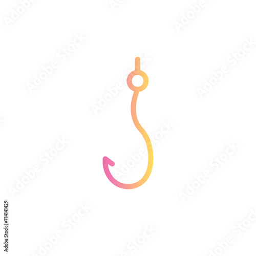 bait beach hook line gradient icon