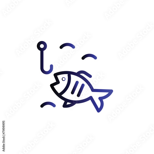 bait bubble fish line gradient icon