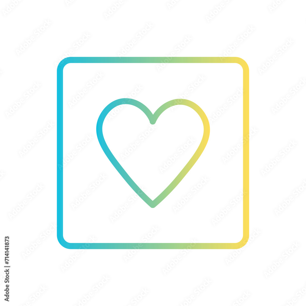 heart like text line gradient icon