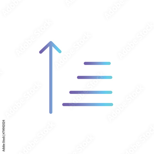sort text up line gradient icon