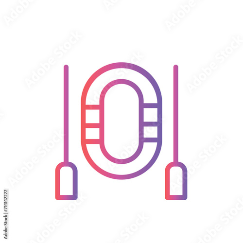 boat cruise fishing line gradient icon