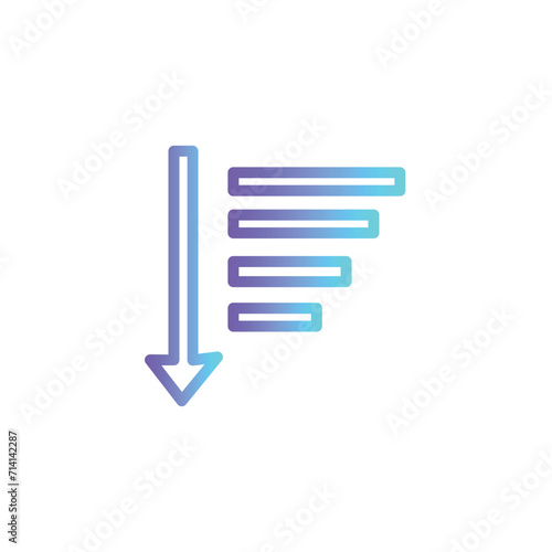 down editor sort line gradient icon