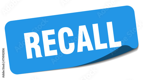 recall sticker. recall label