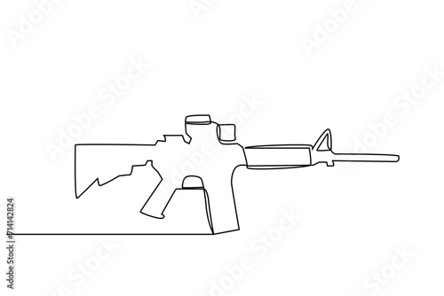 american weapon m4a1 gun object one line art design