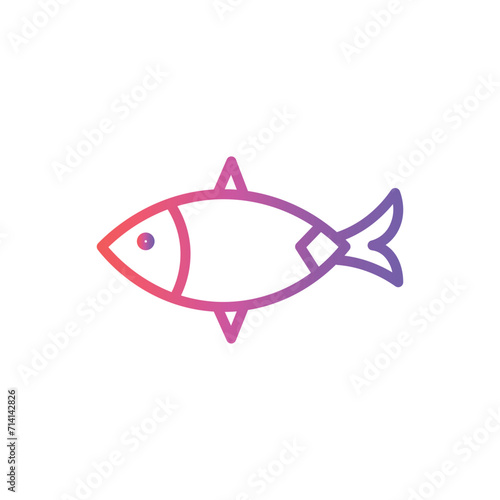 fins fish animal line gradient icon