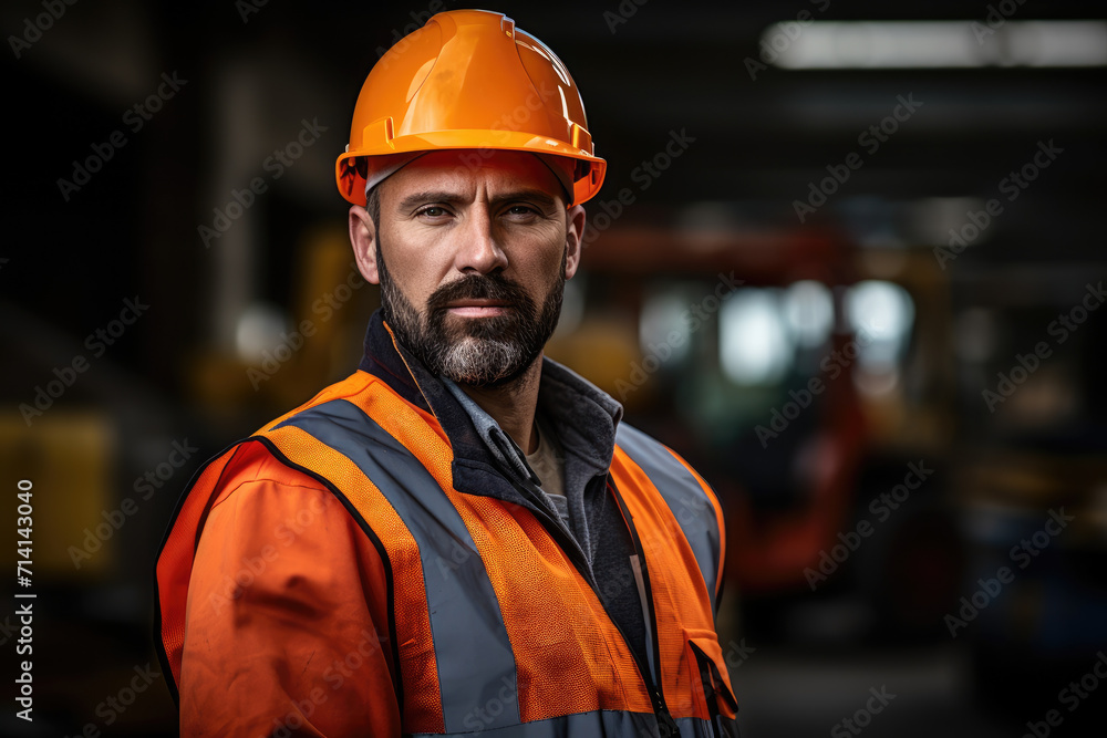 Engineer on blurred construction background Engineer on blurred construction background