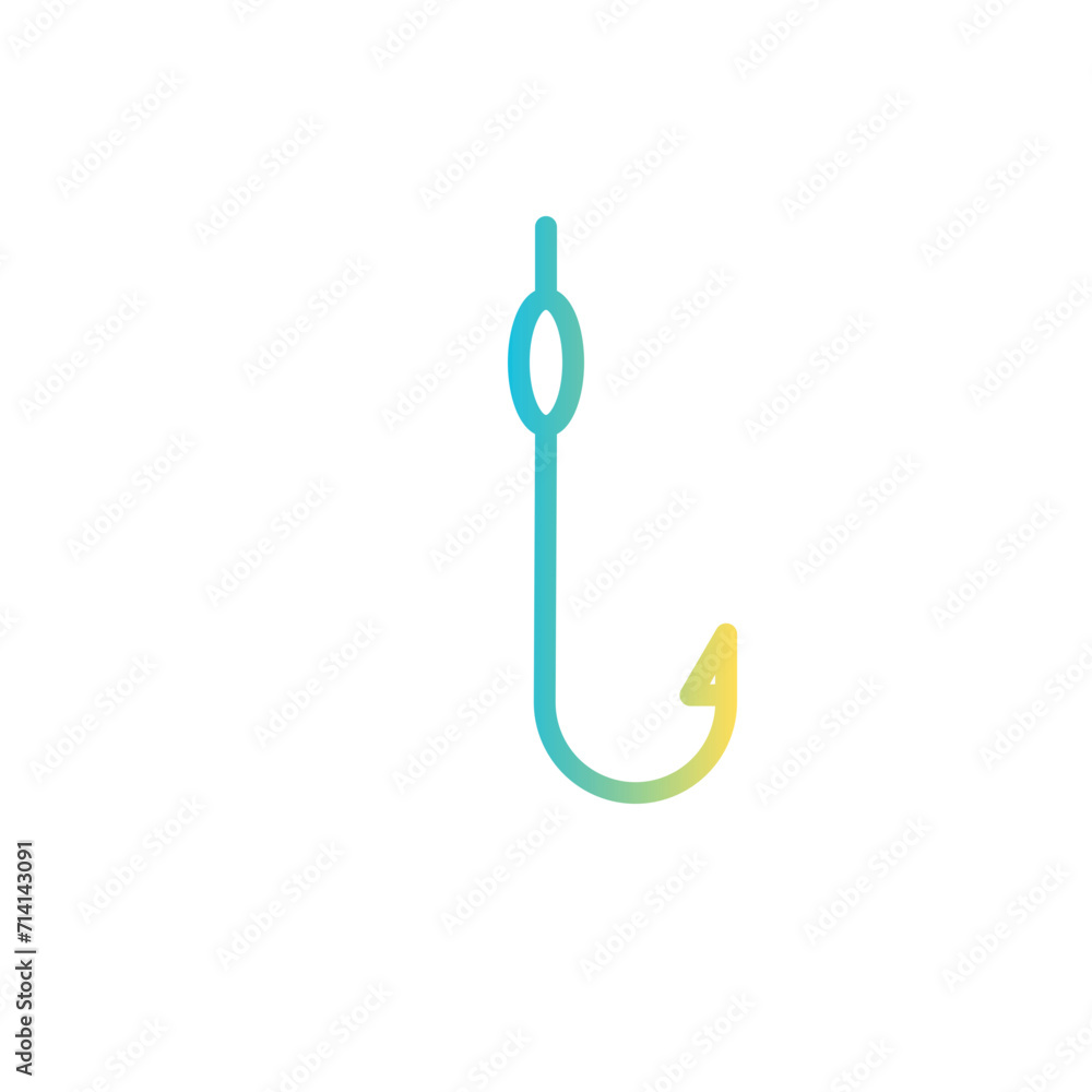 bait catch hook line gradient icon bait catch hook line gradient icon