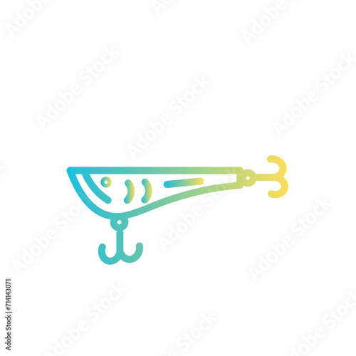 bait fish hook line gradient icon