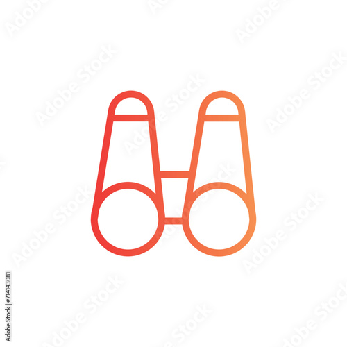 binoculars eye see line gradient icon