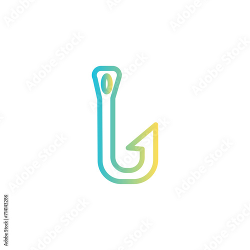 bait catch fish line gradient icon
