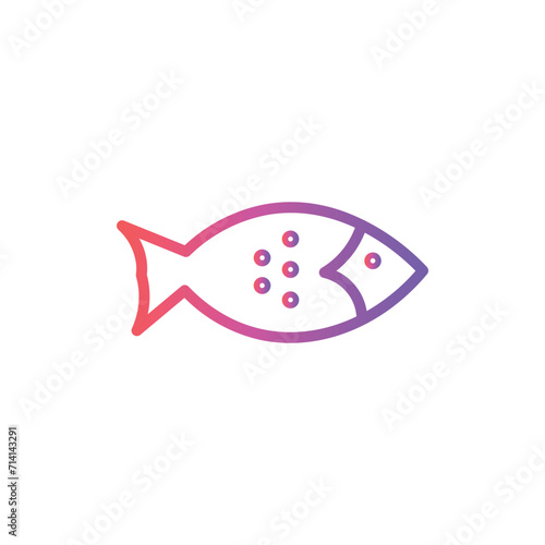 cook fish fishing line gradient icon