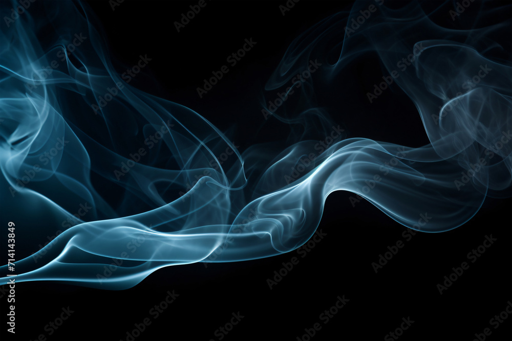 Abstract smoke on black background generated AI Abstract smoke on black background generated AI