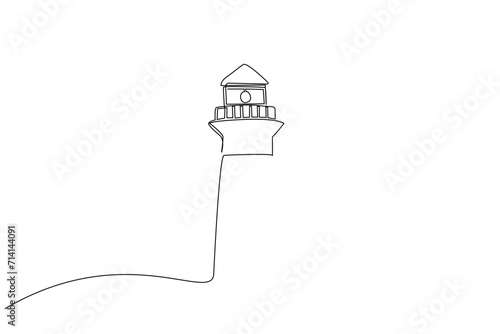 lighthouse building structure one line art design