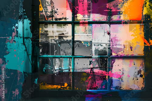 Farbexplosion der Fantasie: Abstrakte Malerei in Acryl oder Öl, ein inspirierendes Kunstwerk voller Vielfalt und kreativer Impulse für Projekte auf Adobe Stock