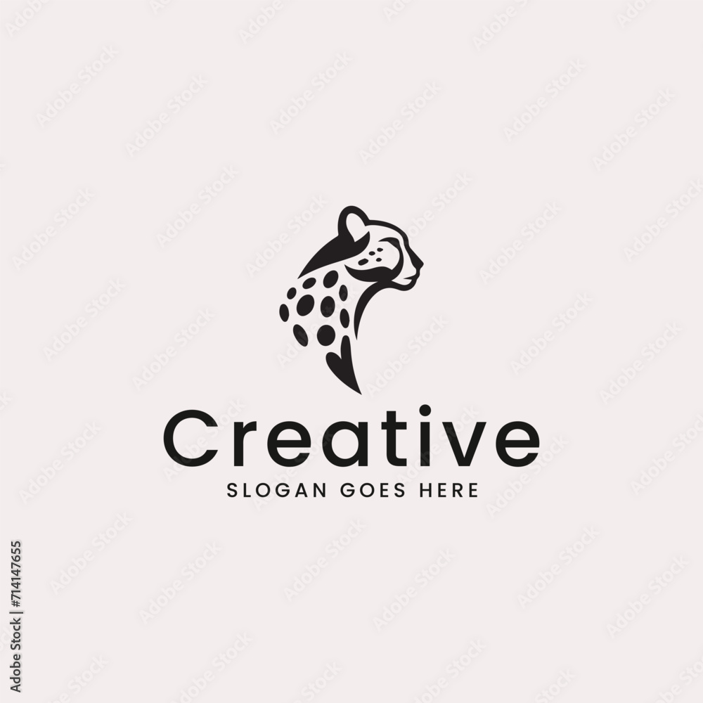Fototapeta premium Abstract Cheetah Logo Design for a Creative Brand on a Neutral Background 