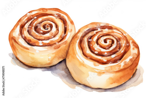 Cinnamon swirl bun with delicious homemade pastry, sweet and sticky, on a brown background.