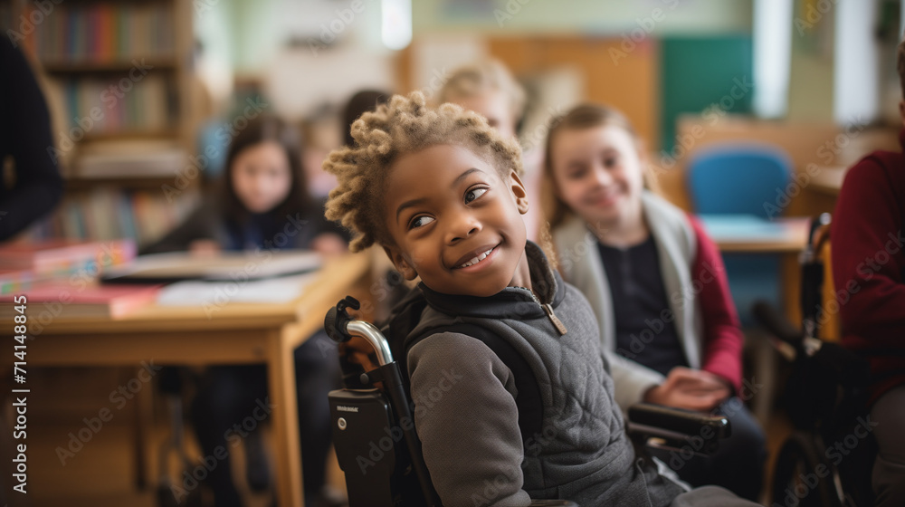 A touching photo of an inclusive classroom moment, where students of varying abilities and backgrounds work together, emphasizing the importance of diversity and inclusion in education. A touching photo of an inclusive classroom moment, where students of varying abilities and backgrounds work together, emphasizing the importance of diversity and inclusion in education.