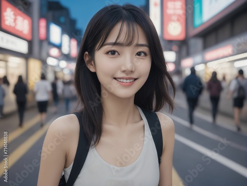 Fototapeta 繁華街にいる女性