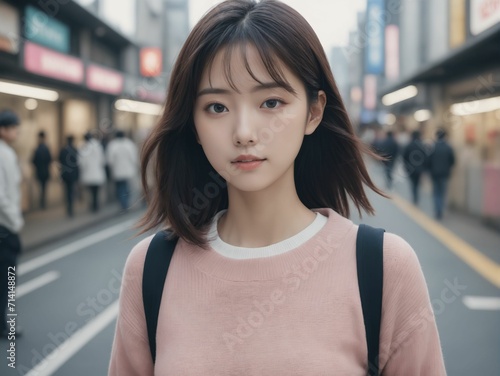 Fototapeta 繁華街にいる女性