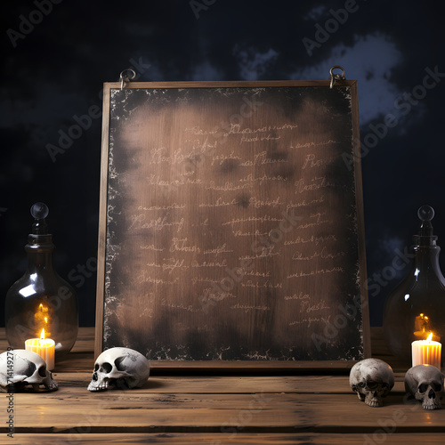 A seance in a dark room with a spirit board isolated on white background, hyperrealism, png
 photo