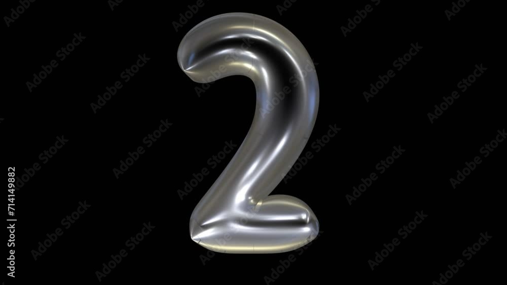 3d animation of light number 2 isolated on black background 3d animation of light number 2 isolated on black background