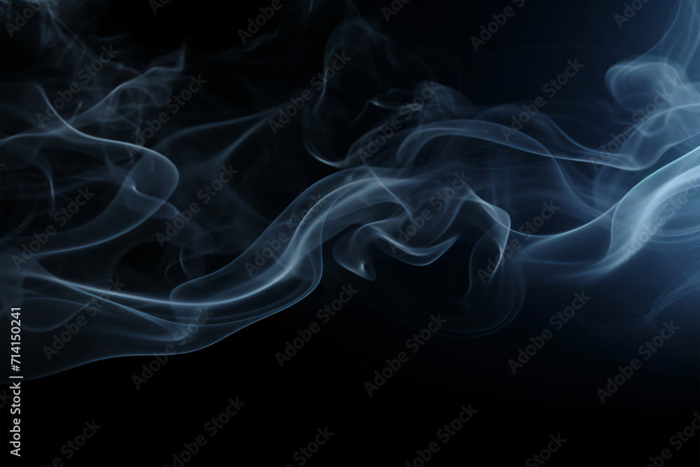 Abstract smoke on black background generated AI Abstract smoke on black background generated AI
