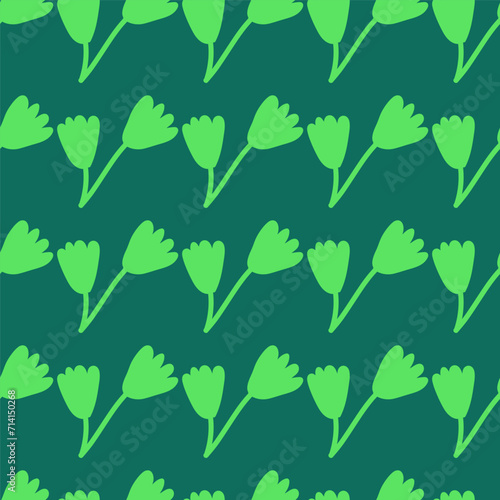 Elegant seamless floral pattern with blooming tulips.