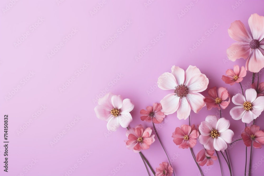 A background of spring flowers with space for text. March 8, spring.