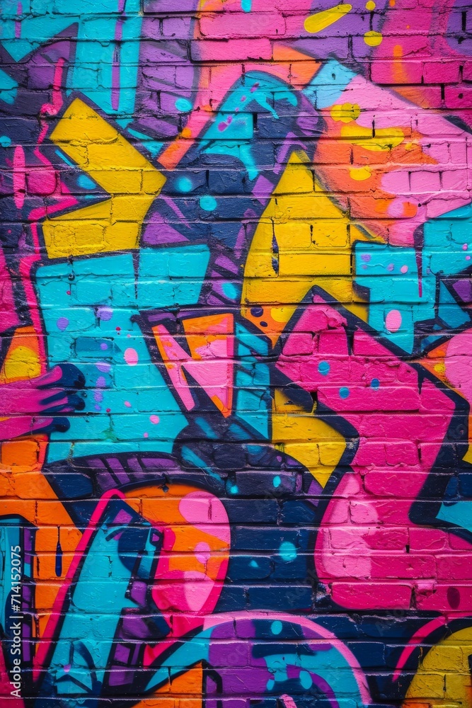 Colorful Graffiti Adorns Wall