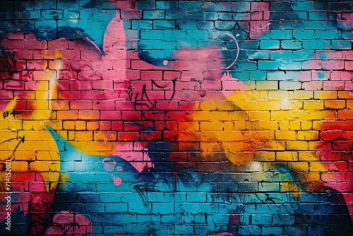 Colorful Painting on Brick Wall