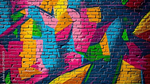 Colorful Painting on Brick Wall