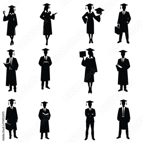 graduated students silhouettes , graduated students hat silhouettes ,degree silhouettes , degree hat silhouettes , university students silhouettes