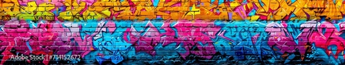 Colorful Wall Covered in Vibrant Graffiti © BrandwayArt