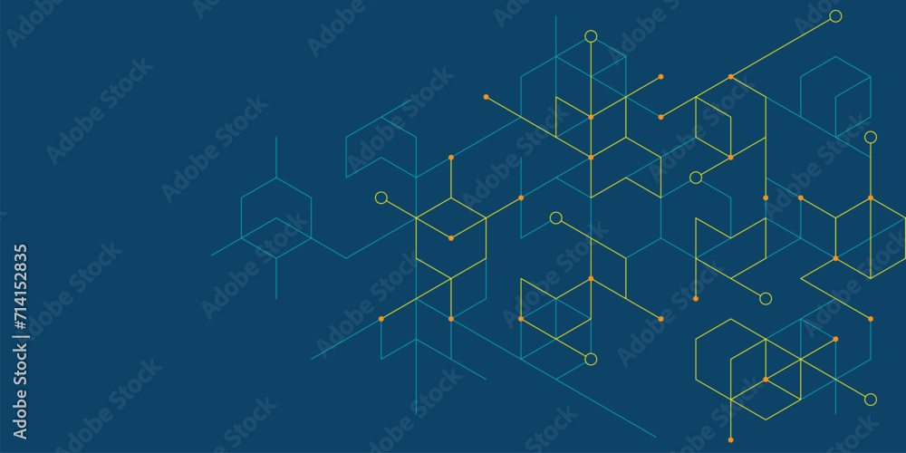 Vector illustration of hexagons pattern. Geometric abstract background with simple hexagonal elements. Creative idea for medical, technology or science design