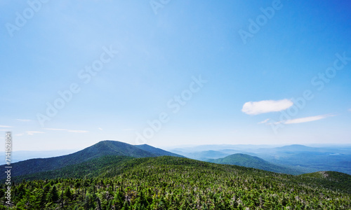 View of the Adirondack Mountains from the Santanoni mountain range, New York State, United States  photo