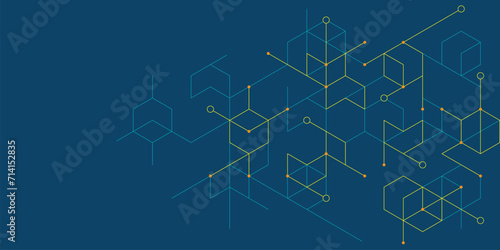 Vector illustration of hexagons pattern. Geometric abstract background with simple hexagonal elements. Creative idea for medical, technology or science design