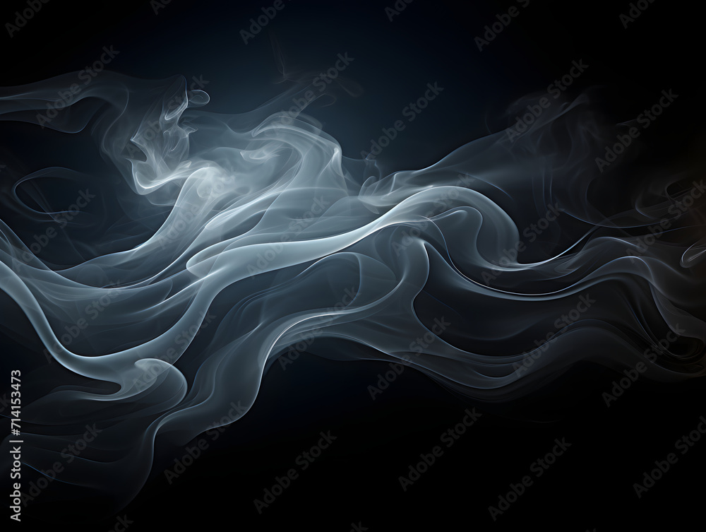 A black and white abstract smoke smokey blue frame isolated on black A black and white abstract smoke smokey blue frame isolated on black