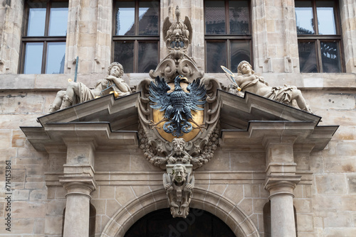 Decoration of the facade of a house in Bamberg (Germany) photo