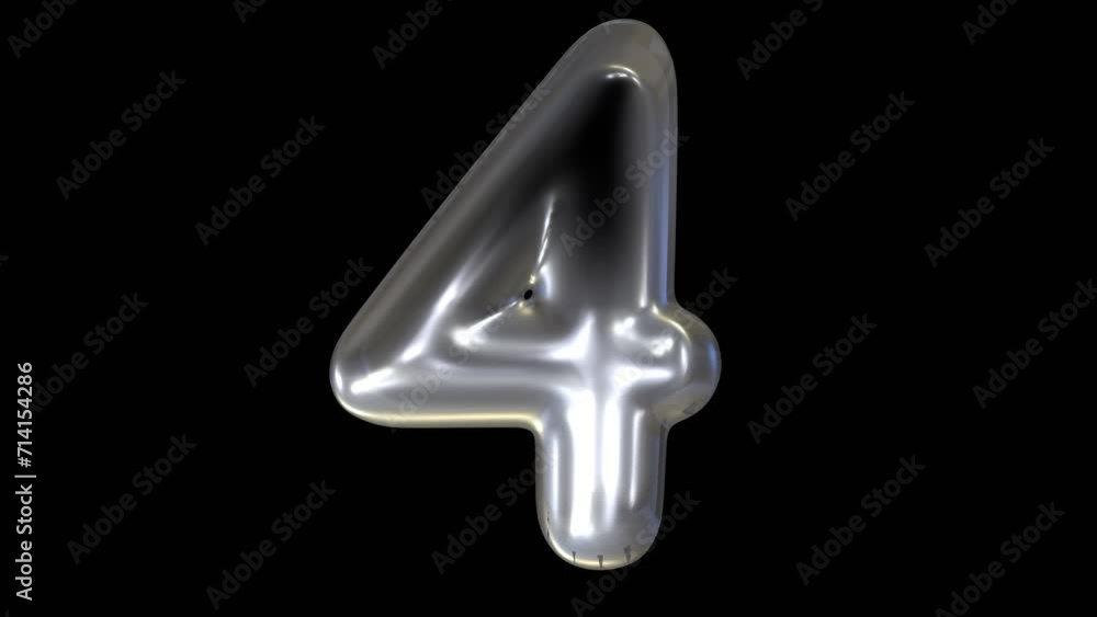 3d animation of light number 4 isolated on black background 3d animation of light number 4 isolated on black background