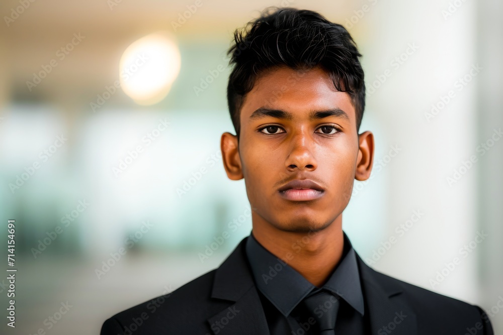 A professional portrait of a young Indian man in business attire, conveying confidence and determination in a corporate setting. A professional portrait of a young Indian man in business attire, conveying confidence and determination in a corporate setting.