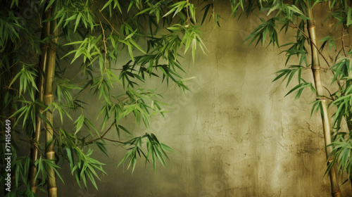 Green color dirty texture bamboo wallpaper