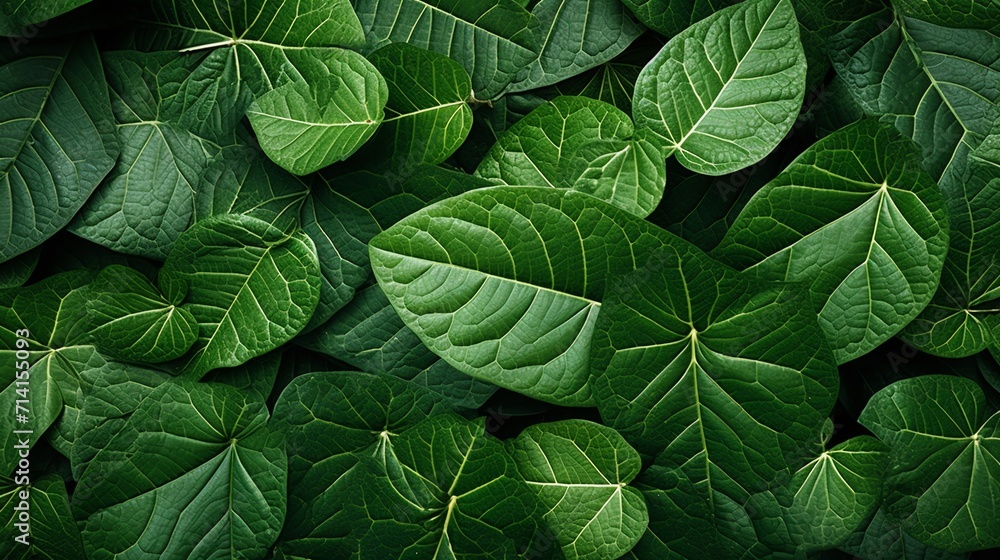 Top view of green leaf pattern background. Top view of green leaf pattern background.