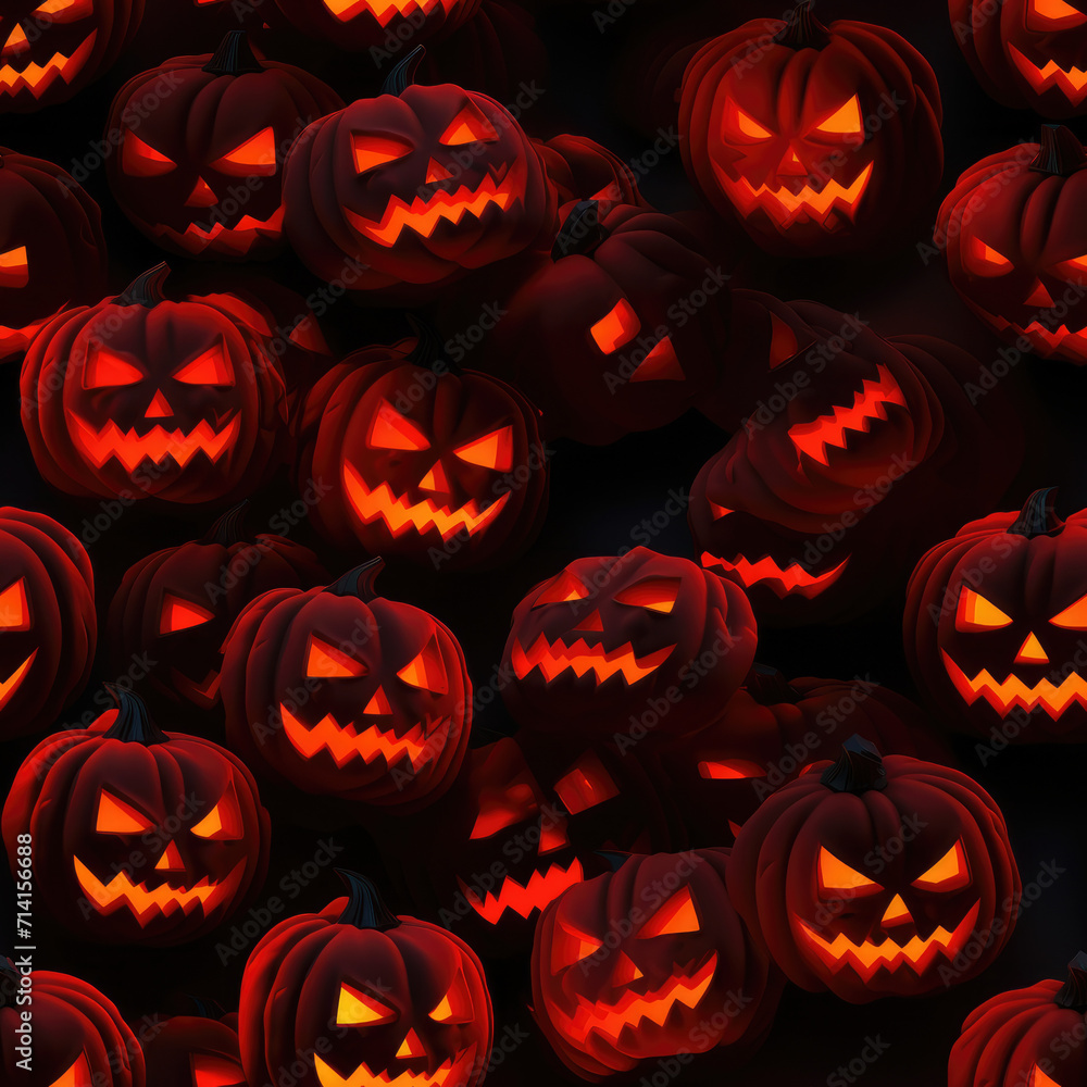Halloween jack o lantern pumpkin face glowing lights pattern background Halloween jack o lantern pumpkin face glowing lights pattern background